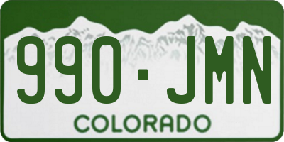 CO license plate 990JMN