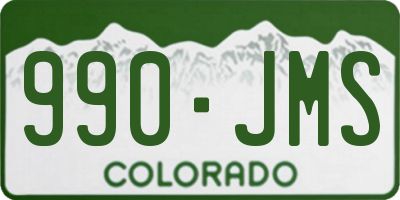 CO license plate 990JMS