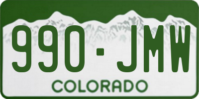 CO license plate 990JMW