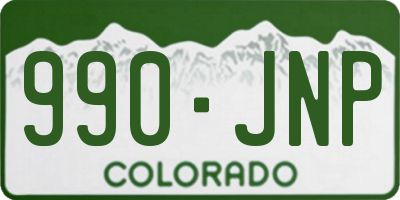 CO license plate 990JNP