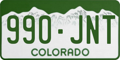 CO license plate 990JNT