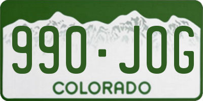 CO license plate 990JOG