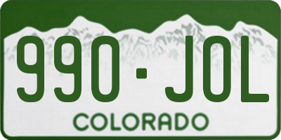 CO license plate 990JOL