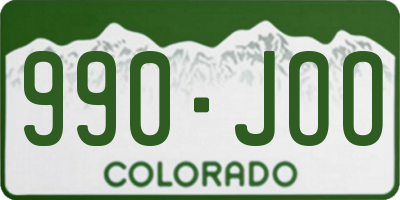 CO license plate 990JOO