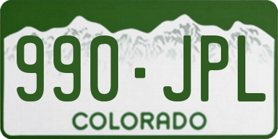 CO license plate 990JPL