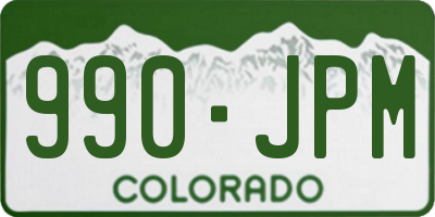CO license plate 990JPM