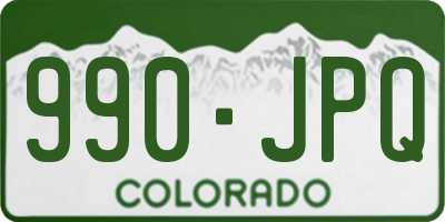 CO license plate 990JPQ
