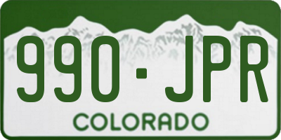 CO license plate 990JPR