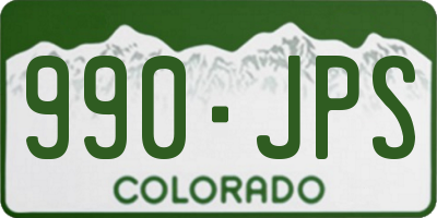 CO license plate 990JPS