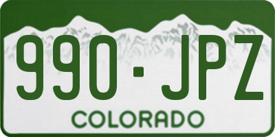 CO license plate 990JPZ