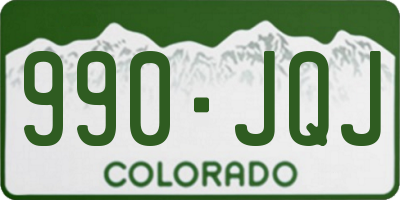 CO license plate 990JQJ