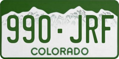 CO license plate 990JRF