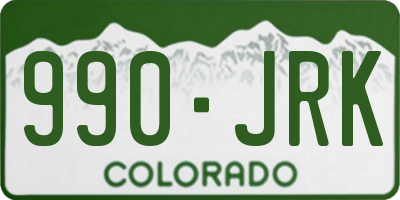 CO license plate 990JRK