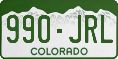 CO license plate 990JRL