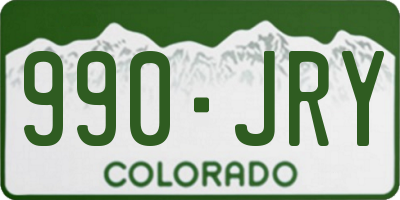 CO license plate 990JRY