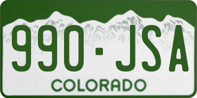CO license plate 990JSA