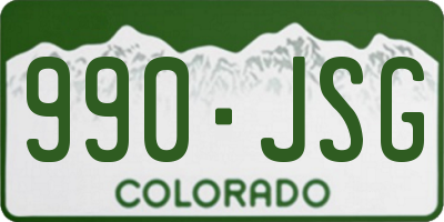 CO license plate 990JSG