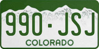 CO license plate 990JSJ