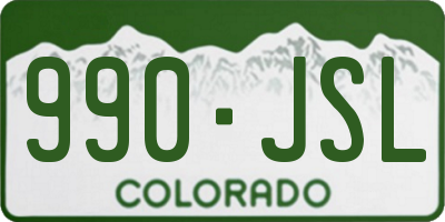 CO license plate 990JSL