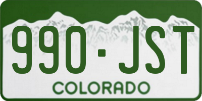 CO license plate 990JST