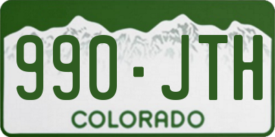 CO license plate 990JTH