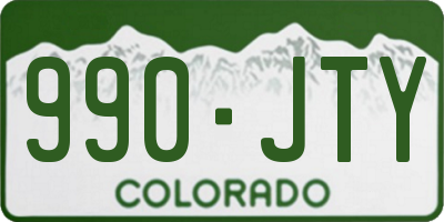 CO license plate 990JTY