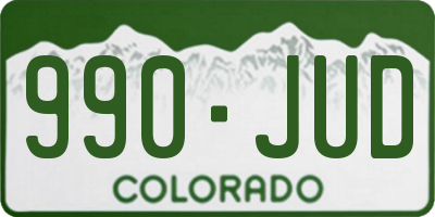 CO license plate 990JUD