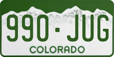 CO license plate 990JUG
