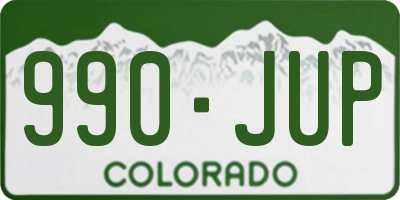 CO license plate 990JUP