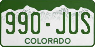 CO license plate 990JUS