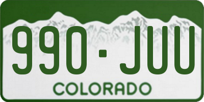 CO license plate 990JUU