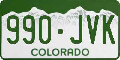 CO license plate 990JVK