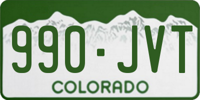 CO license plate 990JVT