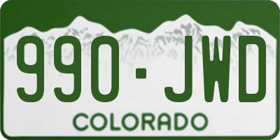 CO license plate 990JWD