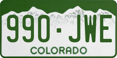 CO license plate 990JWE