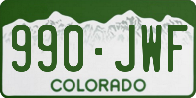 CO license plate 990JWF