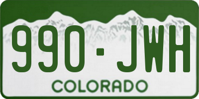CO license plate 990JWH