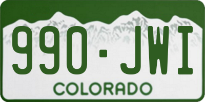 CO license plate 990JWI