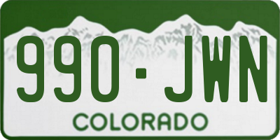 CO license plate 990JWN