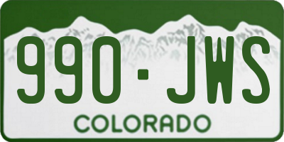 CO license plate 990JWS