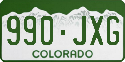 CO license plate 990JXG