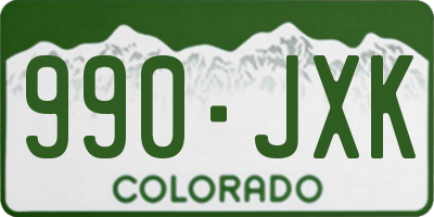 CO license plate 990JXK