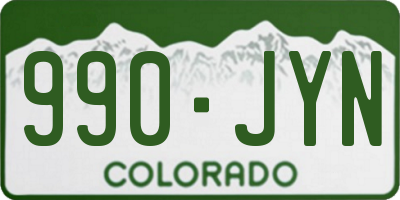CO license plate 990JYN