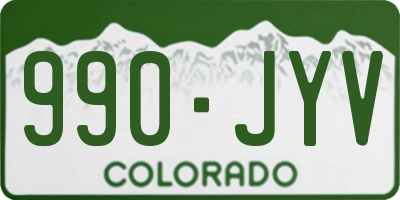 CO license plate 990JYV