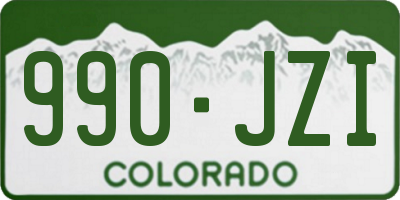 CO license plate 990JZI