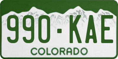 CO license plate 990KAE