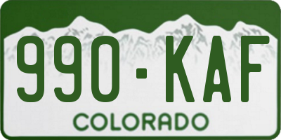 CO license plate 990KAF