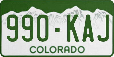 CO license plate 990KAJ