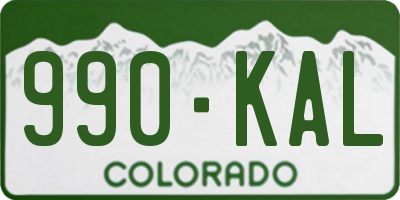 CO license plate 990KAL