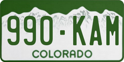 CO license plate 990KAM